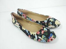 size 9.5 Sociology Floral all over print flower Round Toe Black Flats  for sale  Shipping to South Africa