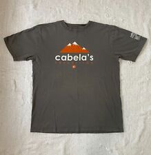 Cabelas Mens Sz Large Cotton Graphic T-Shirt Grey Orange Tee Hunting Athletic, used for sale  Shipping to South Africa