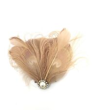 Nude feather fascinator for sale  Shipping to Ireland