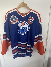 Usado, Camiseta deportiva Mark Messier L de los Edmonton Oilers 1990 totalmente personalizada segunda mano  Embacar hacia Argentina