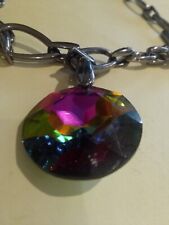 A HUGE CHUNKY  SWAROVSKI NECKLACE,S. GENUINE ,, PENDANT CRYSTAL,CHAIN for sale  ST. AUSTELL