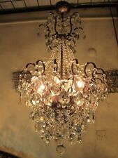 Candelabro de cristais estilo aranha francesa VİNTAGE, abajur de teto de latão, iluminação comprar usado  Enviando para Brazil