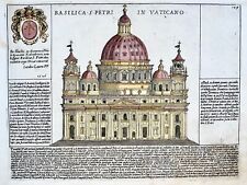 1624 Laurus (Lauro), Basílica de São Pedro, Vaticano, Roma, gravura colorida à mão comprar usado  Enviando para Brazil