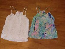 Usado, Lote de 2 camisetas sin mangas pequeñas Lily Pulitzer Racerback, blancas, verdes segunda mano  Embacar hacia Argentina