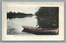 Used, DELAVAN LAKE WI BLACK BASS FISHING BOAT WISCONSIN 1909 POSTCARD for sale  Shipping to South Africa