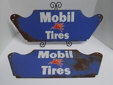 Vintage Mobil w/ Pegasus Metal Tire Display Rack Stand Sign, ca 1950s (B) for sale  Shipping to Canada