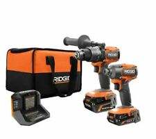 RIDGID R9208 18V Brushless Hammer Drill and 3-Speed Impact Driver Kit, used for sale  Washington Court House