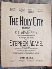 ANTIQUE SHEET MUSIC PIANO THE HOLY CITY STEPHEN ADAMS BOOSEY for sale  Shipping to South Africa