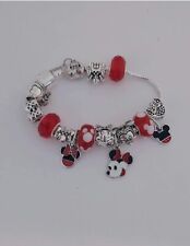 PANDORA SILVER BRACELET WITH BLACK & RED CZ THEMED CHARMS! for sale  Shipping to South Africa