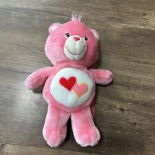 2003 2004 Care Bear Love A Lot Bear Plush Zip Backpack Straps Pink Hearts RARE, used for sale  Wausau