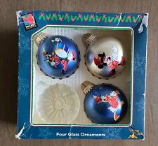 Juego de 3 bolas de vidrio Krebs vintage adornos Disney Mickey's Christmas Parade segunda mano  Embacar hacia Argentina