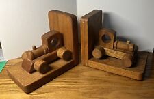 wood bookends train for sale  Rancho Cucamonga