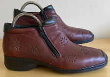 Ladies Rieker Leather Ankle Boots. Uk5 Eu38. Red. Zip. PRISTINE for sale  Shipping to South Africa