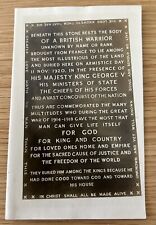 Cartão postal da era da Primeira Guerra Mundial. Túmulo do soldado desconhecido 🇬🇧 11 de novembro de 1920 comprar usado  Enviando para Brazil