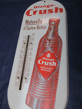 Vintage ORANGE CRUSH Thermometer Tin Soda Sign Non Porcelain~Nice Looking Bottle for sale  Shipping to South Africa