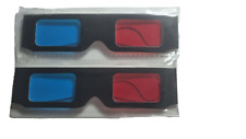 2 pairs SONY  Red/ Blue Cyan Anaglyph 3D card glasses DVD GAMING. for sale  Shipping to South Africa