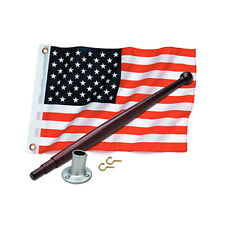 SeaChoice Marine/Boat/RV American US 12"x18" Flag Pole,Mount & Bracket Kit New! for sale  Shipping to South Africa