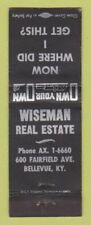 Matchbook cover wiseman for sale  USA
