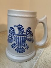 Large Pfaltzgraff Gray w/Blue AMERICAN EAGLE Coffee Cup Mug or Beer Stein–5.25” for sale  Shipping to South Africa