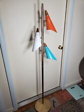 Used, Mid Century Modern atomic metal cone wood tip floor lamp for sale  Shipping to Canada