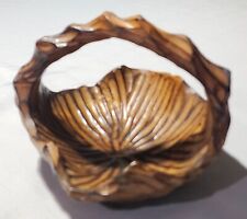 hand basket carved wood for sale  Peachtree Corners
