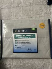 Serta Rest Smart Comfort Cooling Sheet Set Queen Light Grey 4 Piece  for sale  Shipping to South Africa