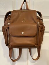 Miss Fong Diaper Bag Backpack Baby Bag Tan Leather Brown, used for sale  Shipping to South Africa