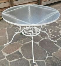 Antik Garten Glas Tisch, Rund, Vintage Romantik-Look Metall, weiß ca. Ø 107 cm gebraucht kaufen  Mühlhausen im Täle