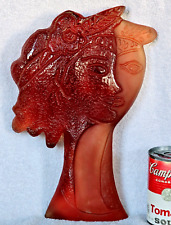 Large 12" Vintage Daum France Red Crystal Sculpture Georges Braque (Neck Chip), used for sale  Shipping to South Africa