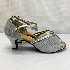 Women's Latin Dance Buckle Sequins Ballroom Performance Dance Shoes SZ 8 for sale  Shipping to South Africa