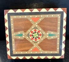 Antiga caixa articulada de madeira lacada para marchetaria Espanha bugigangas joias , usado comprar usado  Enviando para Brazil