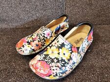 Used, Alegria Debra Deb-725 Black Floral Leather Nurse Shoes Clogs Size 7 for sale  Shipping to South Africa