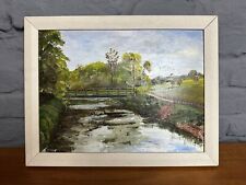 Original Oil Painting Landscape River Bridge Christine Nowell for sale  Shipping to South Africa