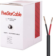 Cable de alimentación FiveStar 18/2 1000 pies calibre 18-2 seguridad/alarma/audio/control C segunda mano  Embacar hacia Mexico