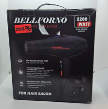 BELLFORNO Professional Hair Dryer 2200W Ionic Salon Hair Dryer FR-2300 BLACK for sale  Shipping to South Africa