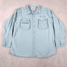 Used, Hook & Tackle Sportsman Gear Fishing Shirt Large Blue Button Down Long Sleeve for sale  Shipping to South Africa