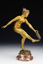 Antigua escultura de bronce de R. Varnier de pandereta desnudo segunda mano  Embacar hacia Argentina