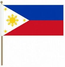Philippines Large Hand Waving Flag With Wooden Pole Stick 18" x 12", used for sale  Shipping to South Africa