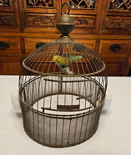 Used, VTG HENDRYX Brass Hanging Small Parrot 10.5" Bird Cage W/Bird & Milk Glass Water for sale  Shipping to South Africa