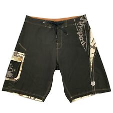 Pantalones cortos de tabla Redsand para hombre 36 bolsillos negros con cordón parche con logotipo playa natación surf, usado segunda mano  Embacar hacia Argentina