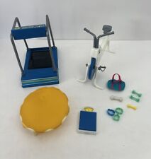 Barbie Doll 1983 Meritus Workout Exercise Bike, Trampoline, Treadmill, Scale etc, used for sale  Shipping to South Africa