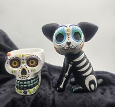 Estatuetas Dia de los Muertos Dia dos Mortos Sugar Skull Dog & Skull comprar usado  Enviando para Brazil