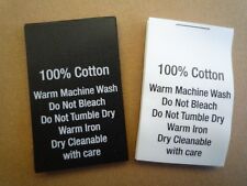 Instrucciones de lavado etiquetas de cuidado de la ropa estampado blanco negro 50 piezas - 100% algodón segunda mano  Embacar hacia Argentina