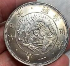 Usado, Moneda de dragón japonesa Meiji de 3 años, monedas de plata 100 % segunda mano  Embacar hacia Argentina