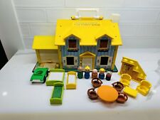 Figuras de madera completas de Fisher Price Little People House 1969 amarillo/azul #952 sin precio base segunda mano  Embacar hacia Argentina
