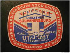 Używany, Utrecht 1959 Klinkier Pamiątki Flagi Flagi Duży plakat Znaczek Etykieta Winieta na sprzedaż  Wysyłka do Poland