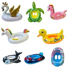 Baby Kids Inflatable Swimming Seat Pool Ring Float Lilo Unicorn Duck Swan Shark, used for sale  Shipping to South Africa