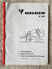 WELGER V160 ROUND BALER PARTS CATALOGUE  for sale  Shipping to Ireland