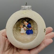 Used, VTG XL 3" INDENT DIORAMA St Peter Angel Hair Sugar W GERMANY Glass Xmas Ornament for sale  Shipping to South Africa