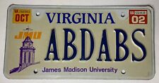 Placa de licença Virginia - James Madison University, JMU, Dukes - “ABDABS”, usado comprar usado  Enviando para Brazil